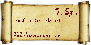 Turós Szilárd névjegykártya